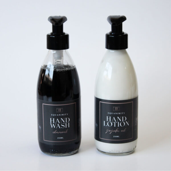 activated charcoal handwash and lotion