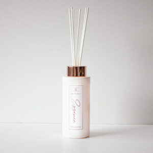 white and rose gold diffuser
