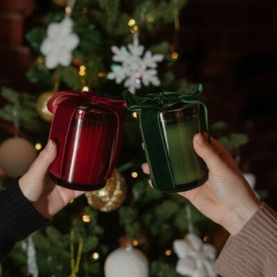 Holly Jolly Holiday Duo - Chardonnay and Merlot Soy Scented Candles
