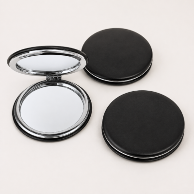 Sleek Noir Compact Mirror