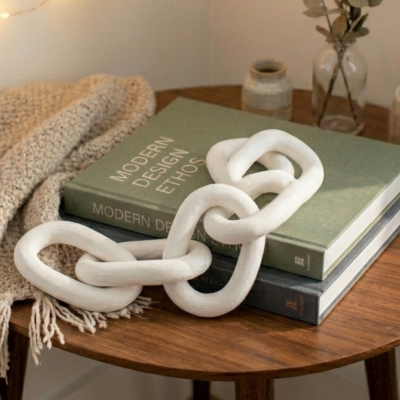 White Decorative Wooden Chain