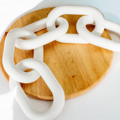 White Decorative Wooden Chain