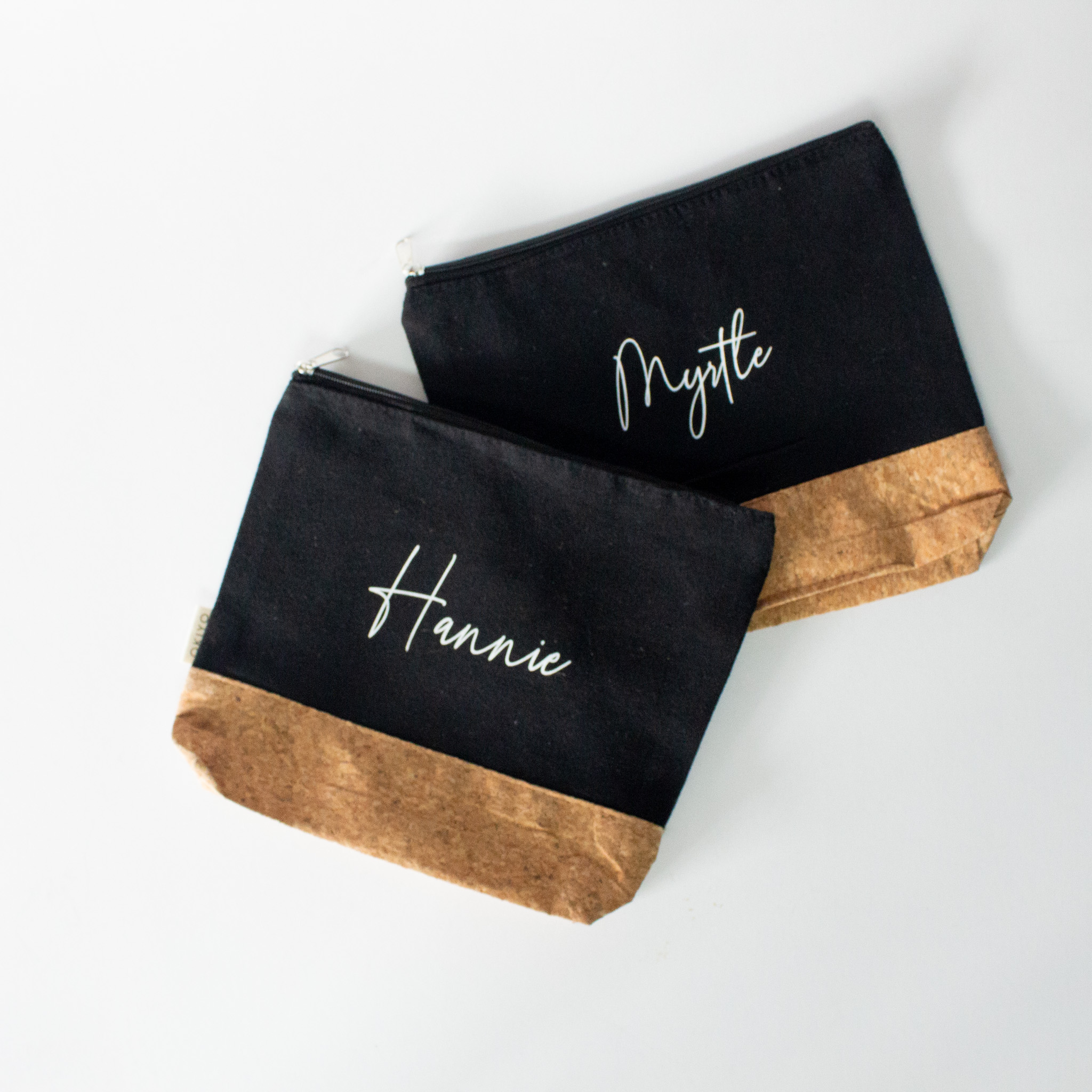 Personalised Cosmetic Bag - Black & Cork