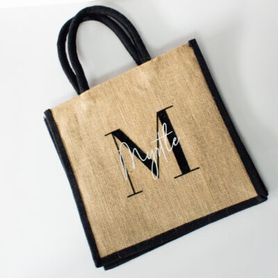 Personalised Tote Bag with Black Trim