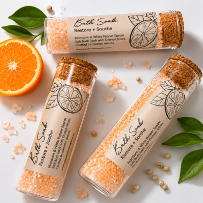 Epsom Bath Salts in Glass Bottle