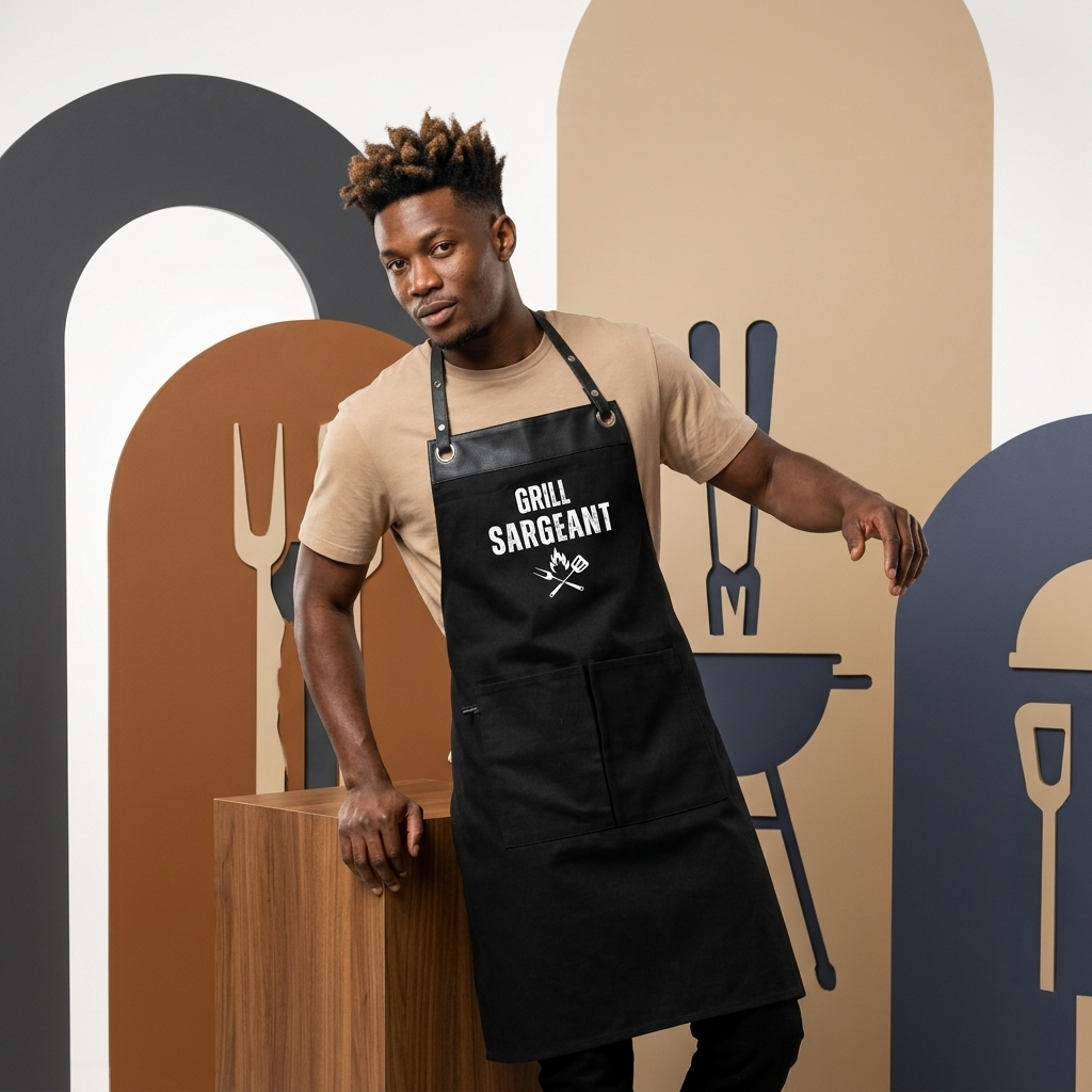Adjustable Canvas Braai Apron With Print - Image 2